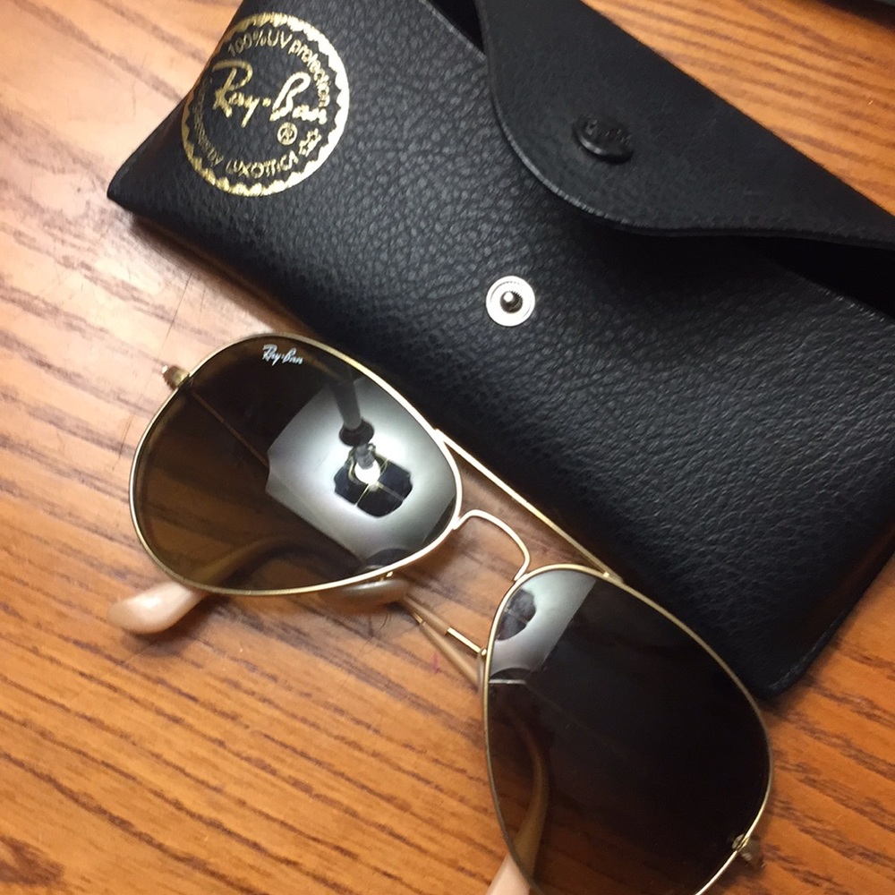 Rayban Gold Aviators with light brown lens